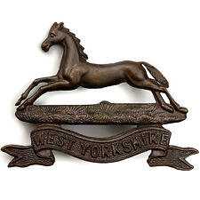West Yorkshire Regiment Officers BRONZE Officer's Cap Badge JR GAUNT Makers Mark picture