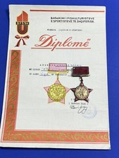 ALBANIA MEDAL THE TITLE CHAMPION OF P.R.A . 1967 WITH ORIGINAL CERTIFICATE