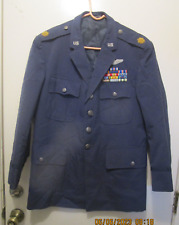 Vintage US Air Force Coat Officer Blue Service Dress Jacket (38-R?) picture