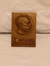 1937 Zurich Moscow Nobel Prize chemistry Bronze Plaque Paul Karrer by W.F. Kunz picture