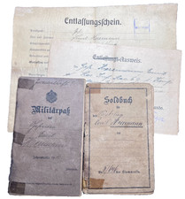 WWI Imperial German Army Military Pass & Soldbuch EMIL HERMANN EK2 RIR69 Somme