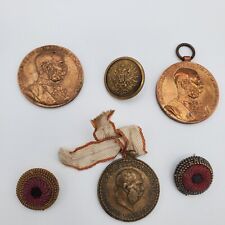 WW1 Original medal set cockade Austria military awards and uniform button lot picture