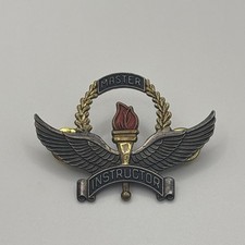 Vintage USAF Master Training Instructor Pocket Badge US Air Force Wings Torch