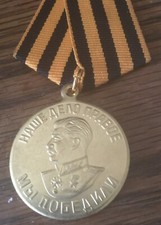 Soviet  Medal    STALIN-Our cause is right. We won. Victory over Germany WW11-45