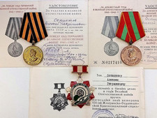 Soviet Set Medals For Victory over Germany 1941-1945 WW2, Badge, Documents USSR