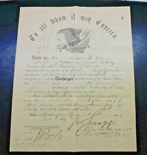 1865 UNION CIVIL WAR DISCHARGE PAPERS Co C 125th Reg. IL VOL Mires BOUNTY STAMP picture