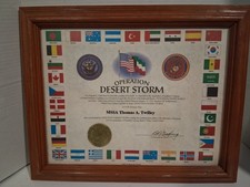 Operation Desert Storm August 2nd 1990 Participation Certificate Of Duty (14)