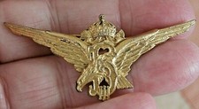 ORIGINAL CURVED BULGARIA PILOT BADGE (1935-45) GILT BRONZE C1763A