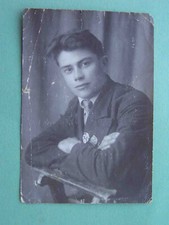 USSR 1937 Soviet official with badge Voroshilov shooter. Real photo
