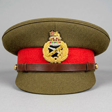British Military General Staff Visor Cap Olive Red Band Gold Bullion Badge