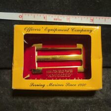 #5-76 Anodized Gold Plated Officers Equipment Company in original box buckle picture