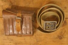 WWII Trouser Belt plus Leather Ammo Case picture