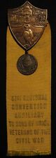 1937 CIVIL WAR SONS OF UNION VETERANS OLD ABE WAR EAGLE BADGE MEDAL - MADISON WI picture