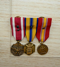 Grouping Of 3 United States Miniature Medals Military Merit National Defense