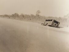 WWII Photograph USAD Military Bus Off Road Accident in Australia 4.5