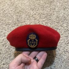Bancroft Military Cap Beret Hat Wool Red Size 7 USA Made Vtg  picture