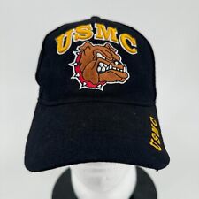 USMC United States Marine Corps Bulldog Black Adjustable Strapback Hat Cap picture