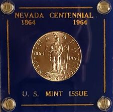 1964 US Mint Nevada Centennial Silver Medal in Capital Holder, 90% Silver picture