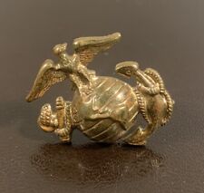 Vintage United States Marine Corps Cap Pin Badge Eagle Globe Anchor Screw Back picture