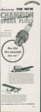 1942 Champion Ceramic Aircraft Spark Plugs US Army Navy Trainers Plane Ad AD2