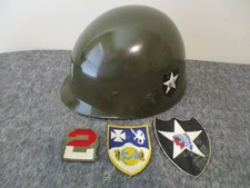 US VIETNAM 2nd & 23rd INFANTRY DIVISION M1 SHELL HELMET LINER+3 PATCHES INDIAN