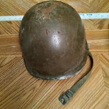 US WW2 M-1 HELMET FRONT SEAM FIXED STRAP BAILS / LOOPS with STRAPS AND 2 LINERS picture