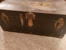 WW2 US ARMY FOOTLOCKER TRUNK, Wood Tray Private George Waseman from Ford City PA picture