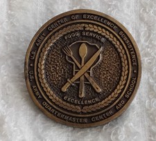 AUTHENTIC US ARMY FOOD SERVICE CENTER OF EXCELLENCE OLD RARE CHALLENGE COIN