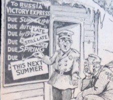 German Victory Russia Further Delayed Original Political Cartoon WWII 3/17/1942 picture