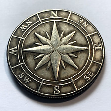 8 Point Compass Gothic Challenge Coin-Lucky Pocket Heads Tails Flip Token picture