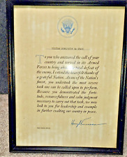 Framed WWII Document Total Defeat Of Enemy Harry Truman Printed Signature picture