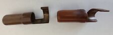 PAIR OF MUZZLE COVERS FOR WW2 JAPANESE ARISAKA RIFLES, ONE BRASS ONE BAKELITE picture