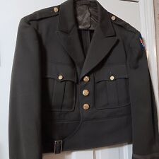 Original WWII Army Air Corps Officer Cut Down Chocolate Dress Tunic Jacket 1942 picture