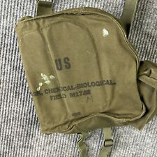 Vintage US Military Field M17A1 Mask Canvas Bag Size Medium OD Green picture