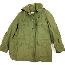 Vintage Military OG 107 Hooded Jacket Size Small Green Vietnam Era 60s picture