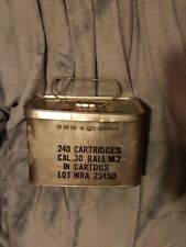 Vintage Military Ammo Can Cal.30 Ball M2 Empty With Lid Winchester 240 Cartons picture