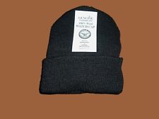  NEW GENUINE MILITARY WATCH CAP BLACK 100% WOOL 2 PLY U.S.A MADE BEANIE picture