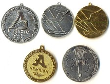 Medal Order Soviet sport badge USSR Olympic 5 badges Ukraine  (#1949)