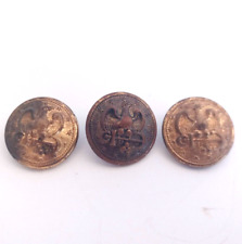 Antique US Navy Eagle and Anchor Brass Buttons Parallel Anchor LOT OF 3 picture