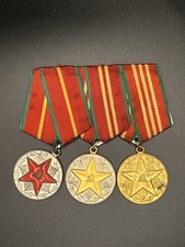 Vintage USSR Soviet 10 15 20 Year Impeccable Service Medal Set Armed Forces