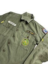 Vintage US Army OG-107 Shirt Jacket Korean War 1950s First Pattern Patches picture