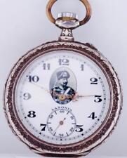WWI German Army Officer Pocket Watch Saxonia Glashutte-Kaiser Wilhelm on Dial picture
