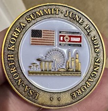 President Trump And Kim Jong Un Summit 2018 Singapore Challenge Coin