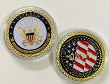 U.S. NAVY, VETERAN, CHALLENGE COIN, GOLD COLOR,  picture