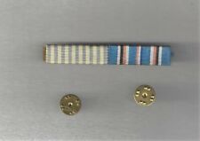 WW2 Mounted 2 Medal RIBBON BAR 4 AMERICAN CAMPAIGN & UNITED NATIONS KOREA MEDAL picture
