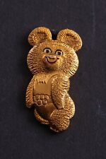 Soviet 1980 Moscow Summer Olympics Misha Bear Gold Sports badge pin USSR picture