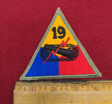 WWII/2 US Army 19th Armored Division triangular patch. picture