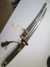 WW2 JAPANESE NAVY OFFICERS KAI GUNTO SWORD WIT SCABBARD SIGNED & DATED MINTY #V9 picture