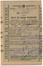 Romania Free Passport Identity Card Russia Moscow Pass Document Galati 1936 picture