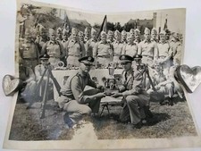 Vintage Black White Military Group Picture Found Photo Soldiers Award Ceremony